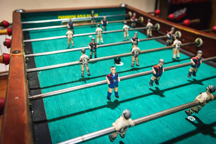 Futbolín en bar en Crecente